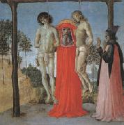 Pietro Perugino st Jerome supporting Two Men on the Gallows oil